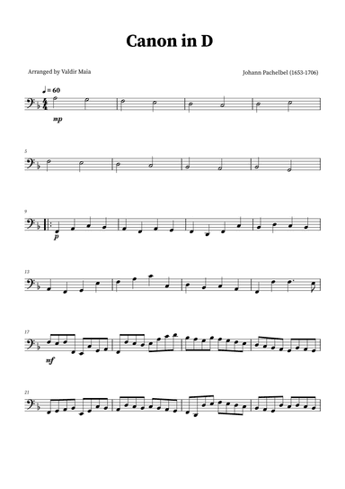 Canon in D - Tuba Solo (arr. Valdir Maia)