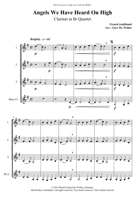 Angels We Have Heard On High (arr. Gert Th. Walter)