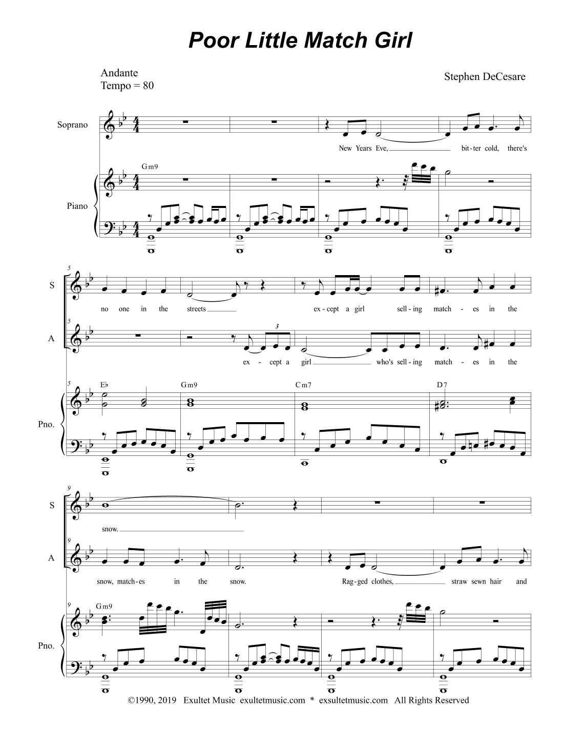 Poor Little Match Girl (Duet for Soprano and Alto Solo)