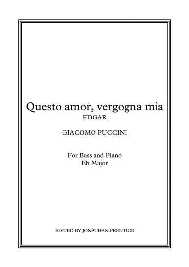 Questo amor, vergogna mia - Edgar (Eb Major) (arr. Jonathan Prentice)