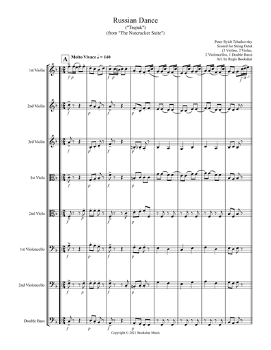Russian Dance ("Trepak") (from "The Nutcracker Suite") (F) (String Octet - 3 Violins, 2 Violas, 2 Ce (arr. Regis Bookshar)