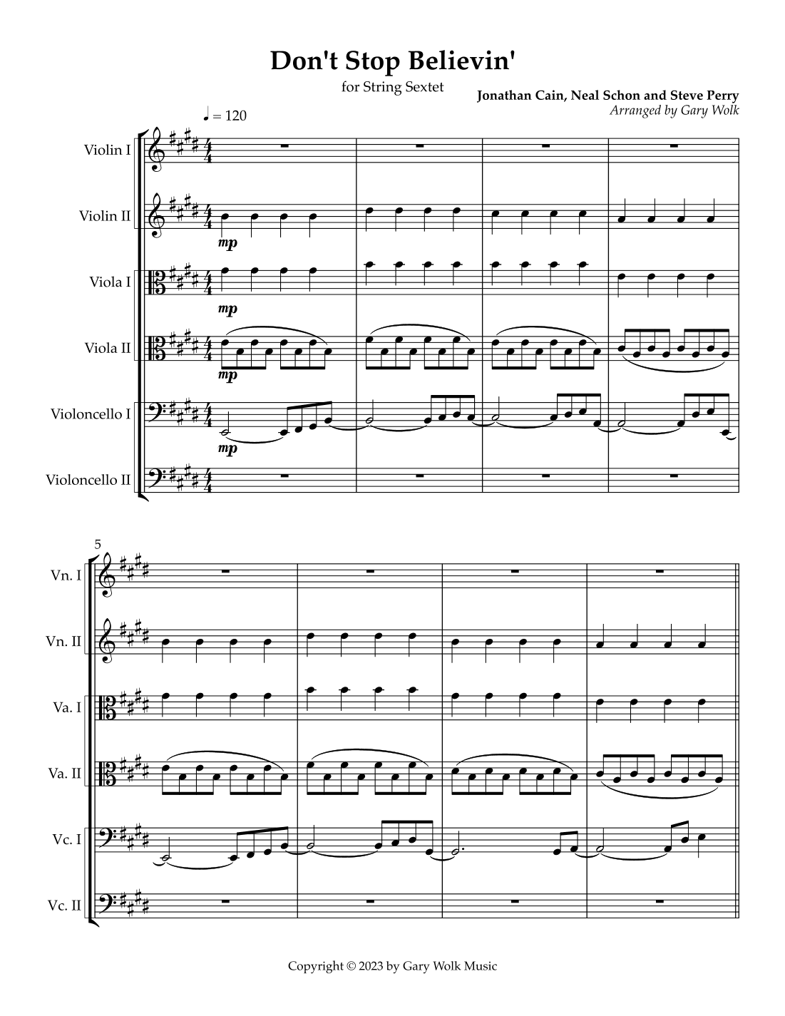 Don't Stop Believin' (arr. Gary Wolk)