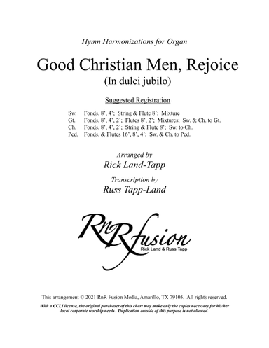 Good Christian Men Rejoice - Christmas Hymn Harmonization for Organ (arr. Rick Land)