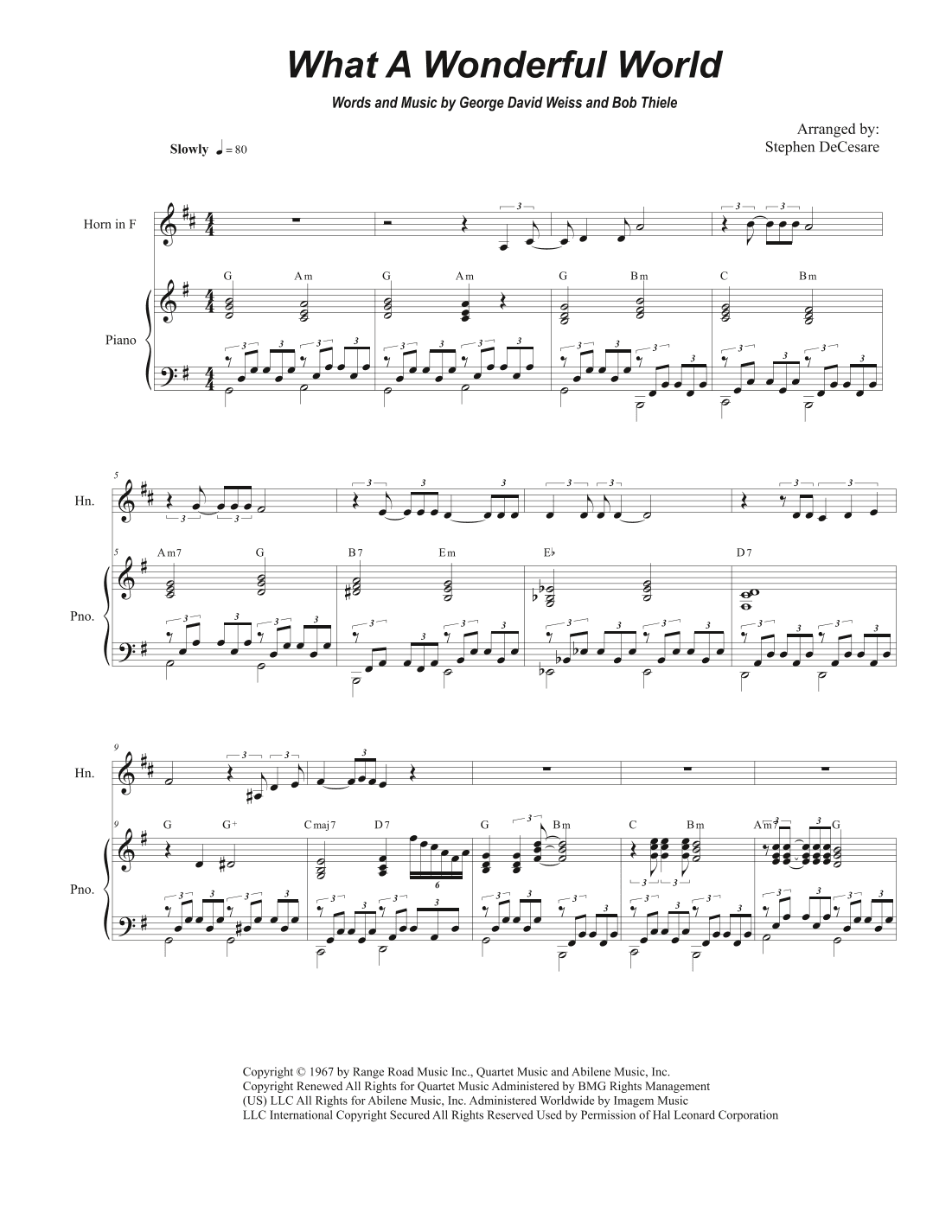 What A Wonderful World (arr. Stephen DeCesare)
