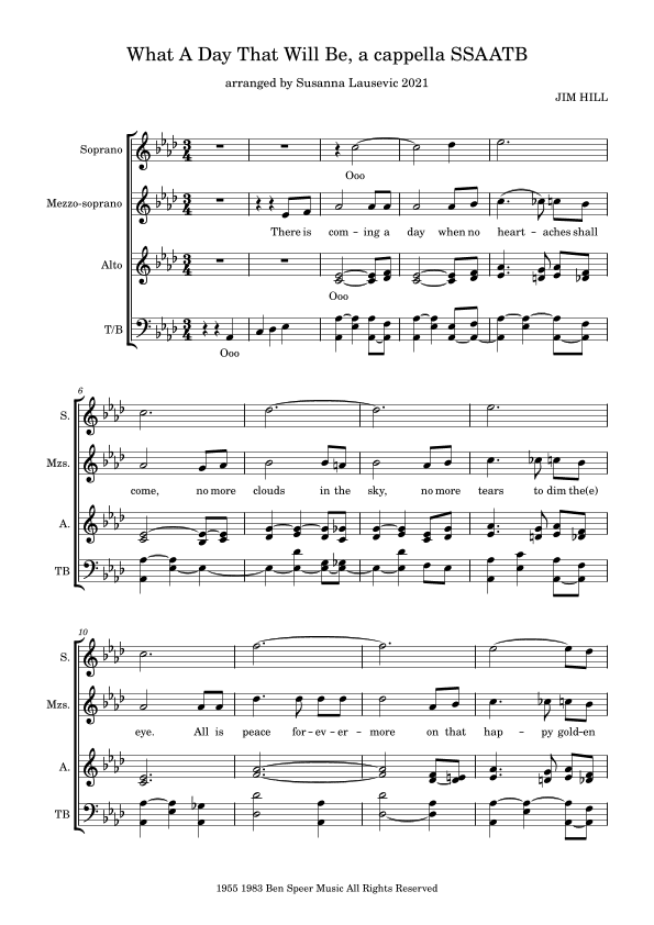 What A Day That Will Be (arr. Susanna Lausevic)