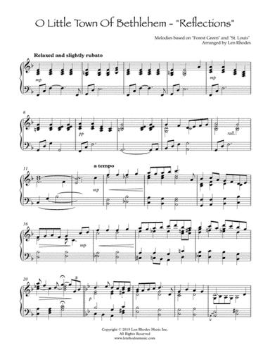 O Little Town of Bethlehem - piano solo (arr. Len Rhodes)