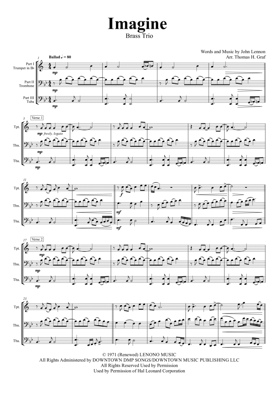Imagine (arr. Thomas Graf)