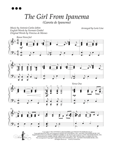 The Girl From Ipanema (garôta De Ipanema) (arr. Lorie Line)