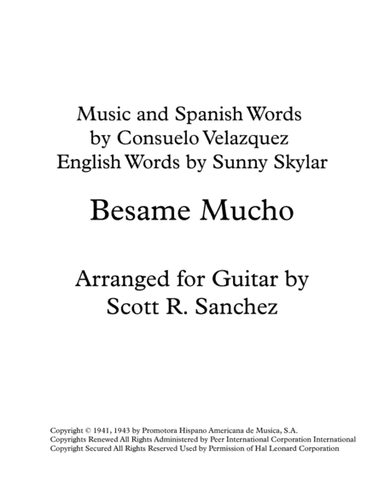 Besame Mucho (Kiss Me Much) (arr. Scott R. Sanchez)