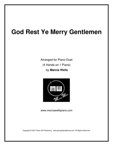 God Rest Ye Merry Gentlemen (Piano Duet) (arr. Marcia Wells)