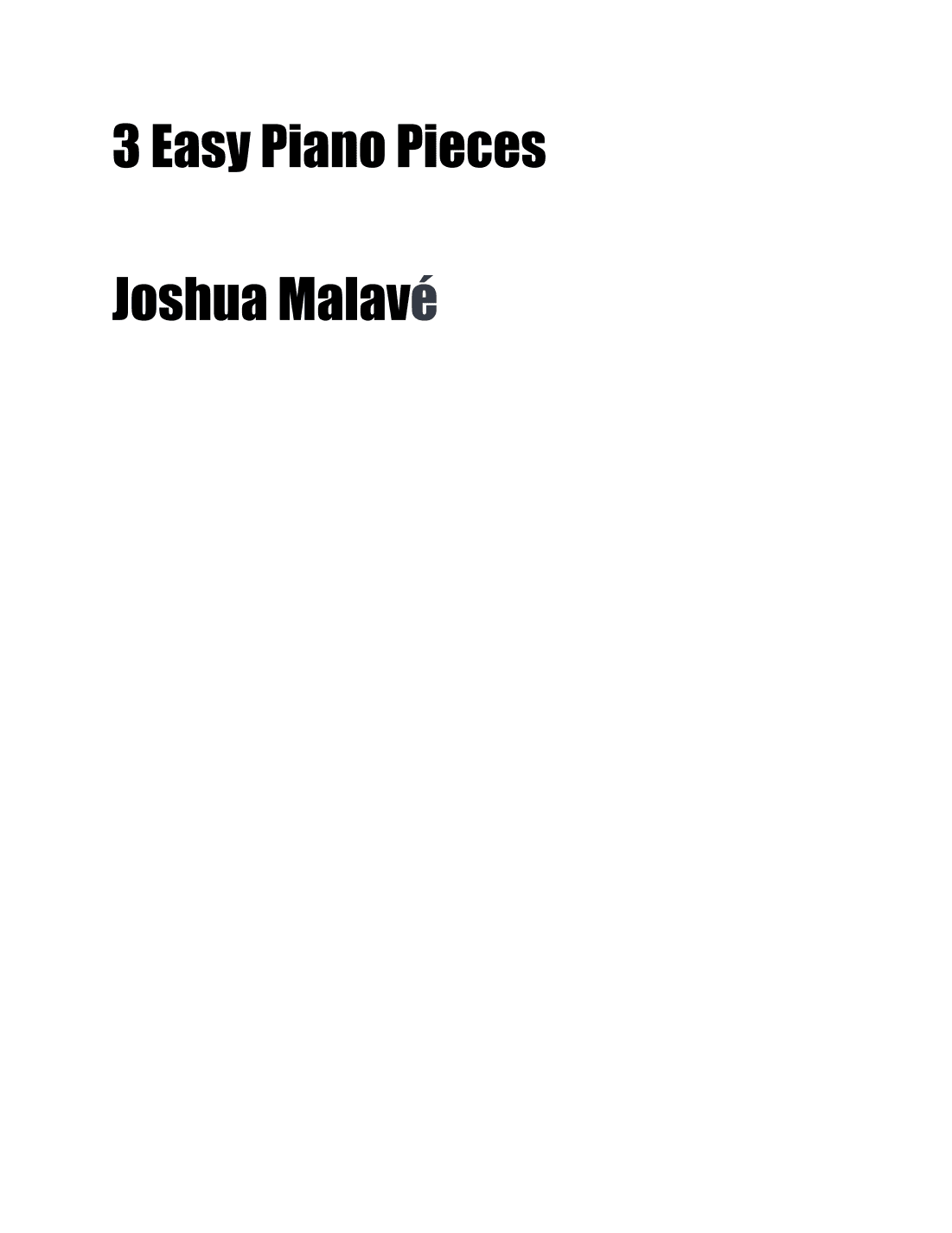 Three easy piano pieces