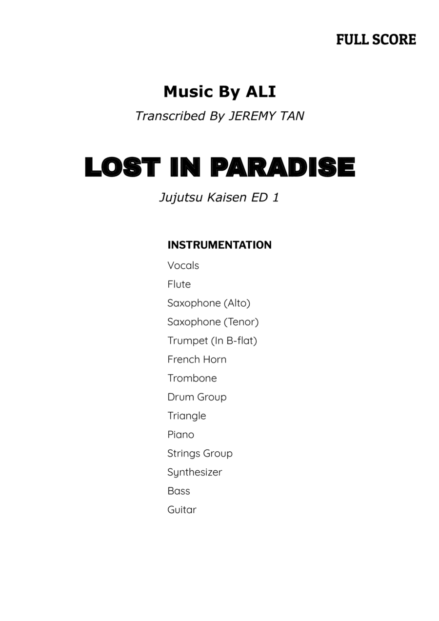 Lost In Paradise (arr. Jeremy Tan)