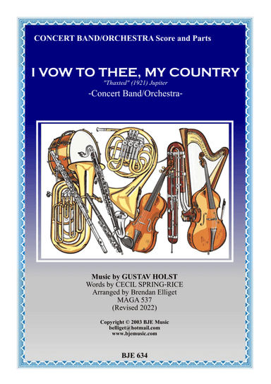 I Vow to Thee My Country (Jupiter) - Concert Band/Orchestra (arr. Brendan James Elliget)