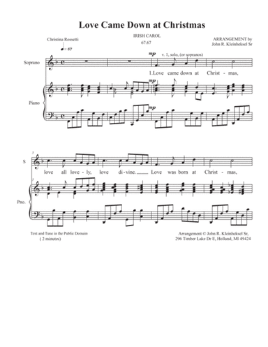 Love Came Down At Christmas (arr. John Kleinheksel)