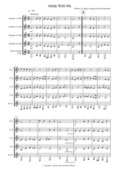 Abide With Me for Clarinet Quintet (arr. David Burndrett)