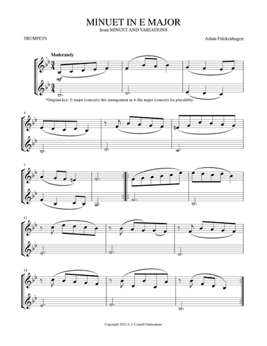 Minuet in E Major (from Minuet and Variations) (arr. Mark Phillips)