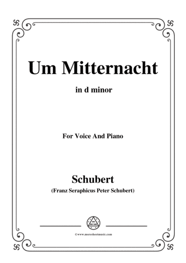 Schubert-Um Mitternacht(At Midnight),Op.88 No.3,in B flat Major,for Voice&Piano (arr. MSM)