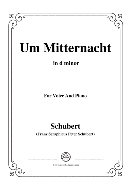 Schubert-Um Mitternacht(At Midnight),Op.88 No.3,in B flat Major,for Voice&Piano (arr. MSM)