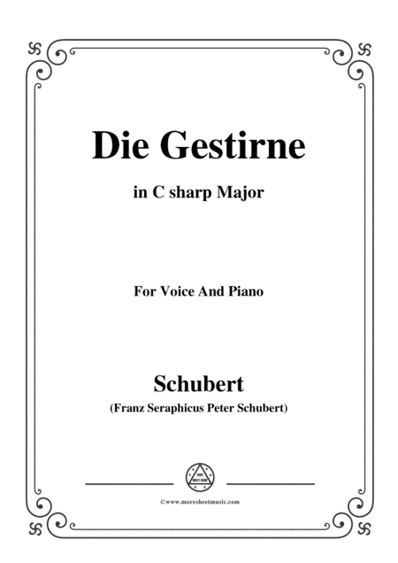Schubert-Die Gestirne,in C sharp Major,for Voice&Piano (arr. MSM)