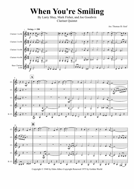 When You're Smiling (the Whole World Smiles With You) (arr. Thomas H. Graf)