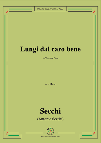 Secchi-Lungi dal caro bene,in E Major (arr. OSM Press)