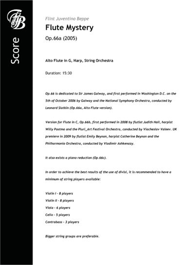 Flute Mystery Op.66a (Alto Flute version)