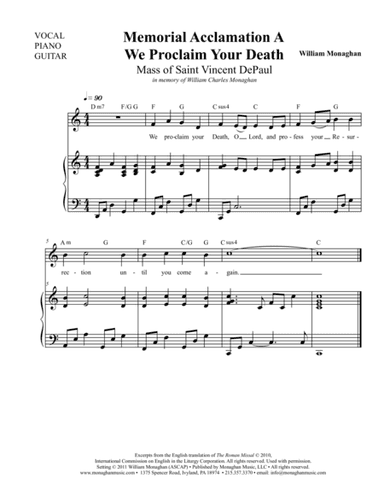 Memorial Acclamation A - Mass of St. Vincent De Paul