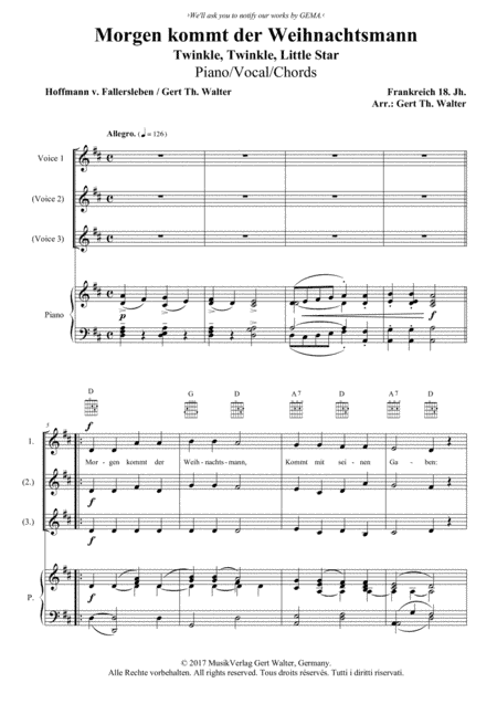 Twinkle, Twinkle, Little Star (arr. Gert Th. Walter)