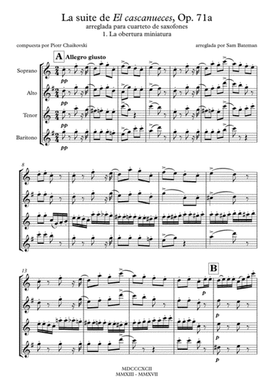 La suite de El cascanueces - 1. La obertura miniatura (arr. Sam Bateman)