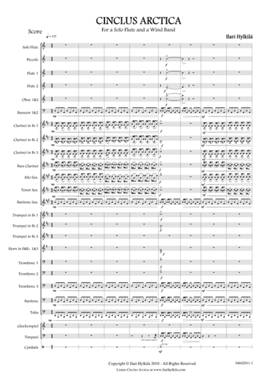 Cinclus Arctica (for Solo Flute and Concert Band)