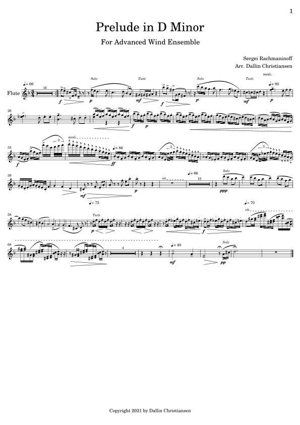 Prelude in D Minor (parts) (arr. Dallin Christiansen)