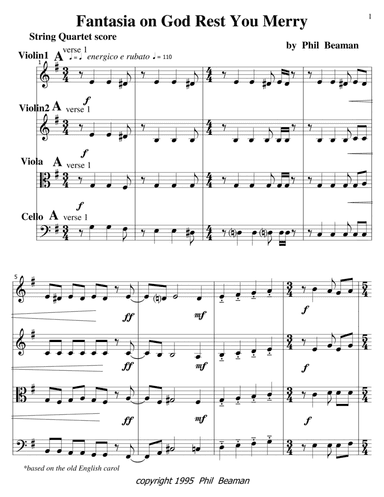 Fantasia on God Rest You Merry - String Quartet (arr. Phil Beaman)