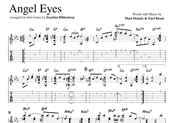 Angel Eyes (arr. Joachim Ribbentrop)