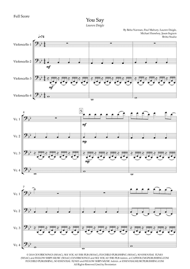 You Say (arr. Fabio Britto)