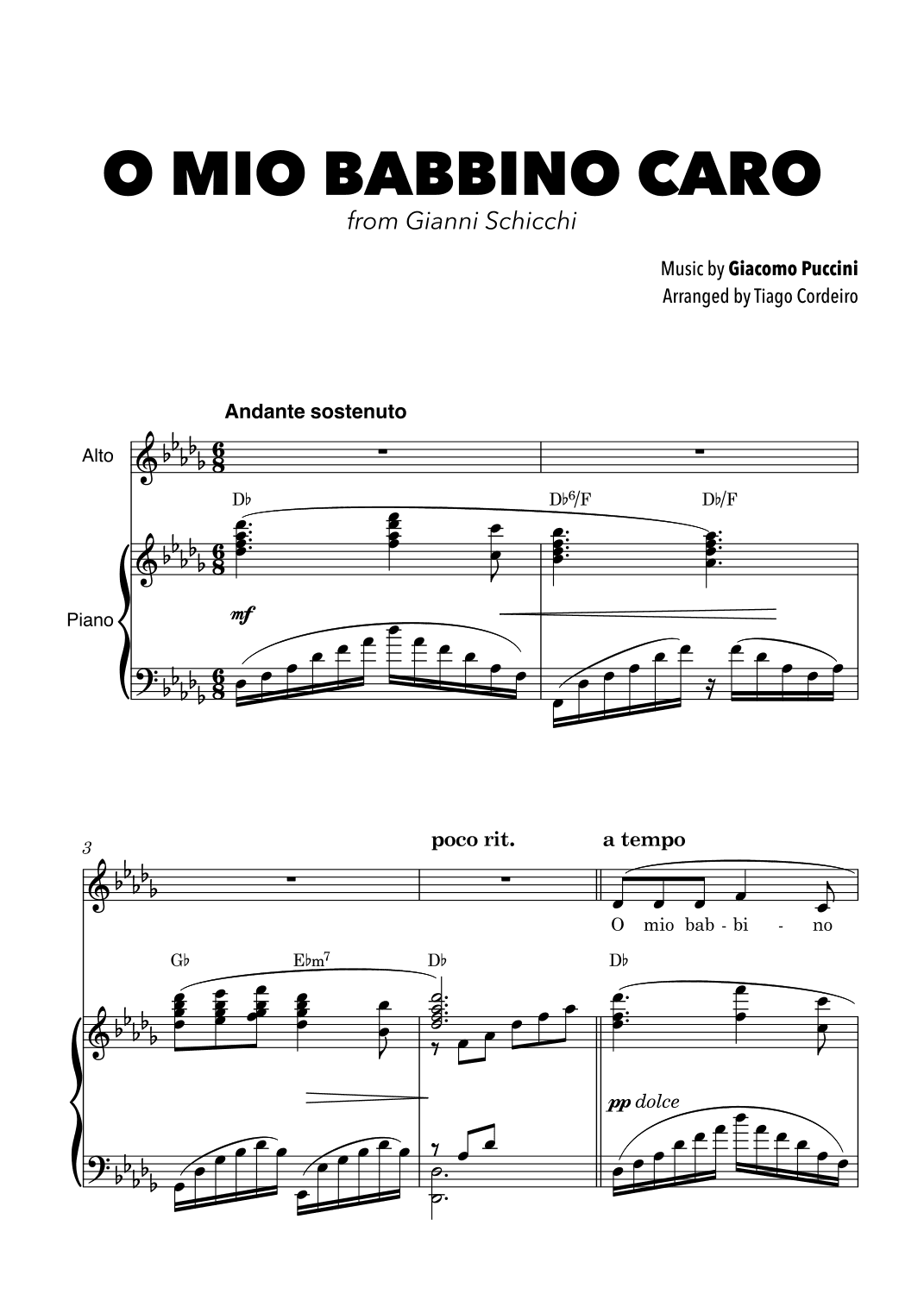 O Mio Babbino Caro (arr. Tiago Cordeiro)