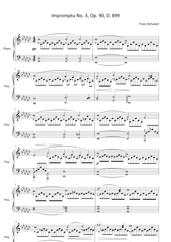 Impromptu No. 3, Op. 90, D. 889  (G-flat major version) (arr. Reimund Merkens)