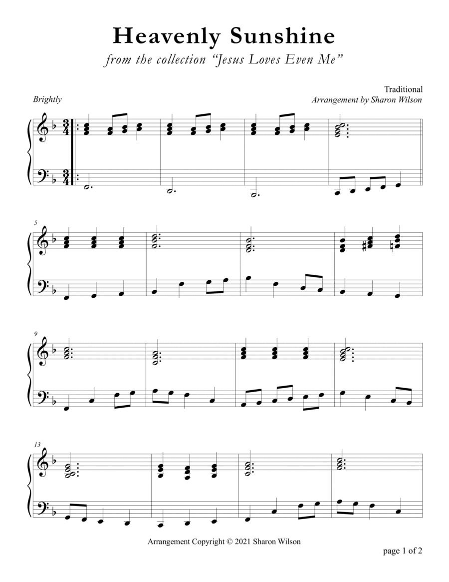 Heavenly Sunshine (arr. Sharon Wilson)