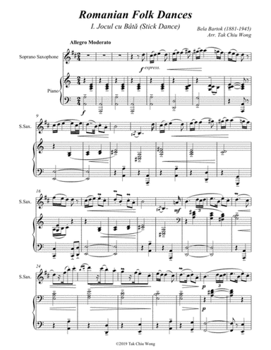 Bartok, Romanian Folk Dances for Soprano Saxophone and Piano (arr. Tak Chiu Wong)