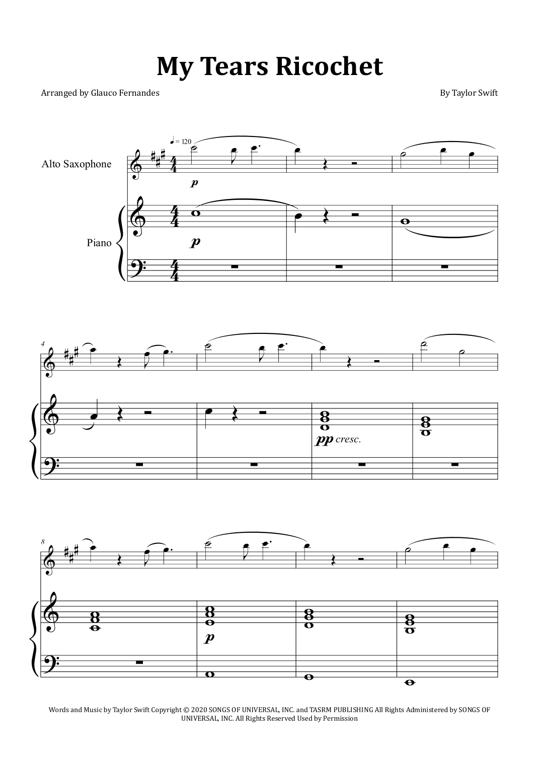 My Tears Ricochet (arr. Glauco Fernandes)