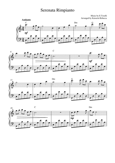 Serenata Rimpianto (Op.6 No.1) (arr. Kaiserin Rebecca)