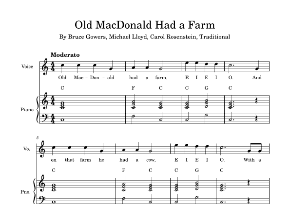 Old Macdonald Had A Farm (arr. Matt Lawton)