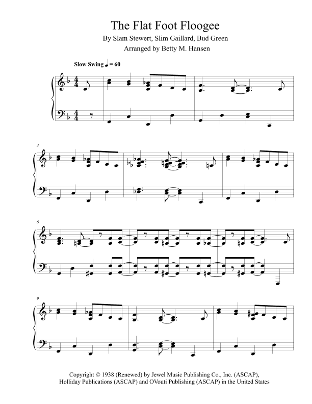 Flat Foot Floogee (arr. Betty M. Hansen)