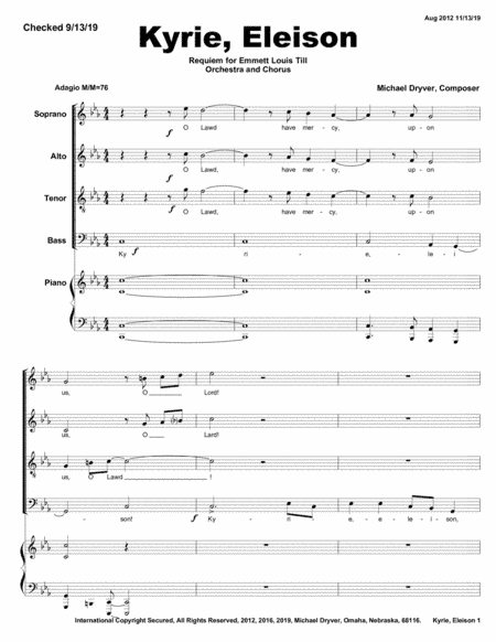 Kyrie Eleison (from Requiem of Emmett Till movement No 3)