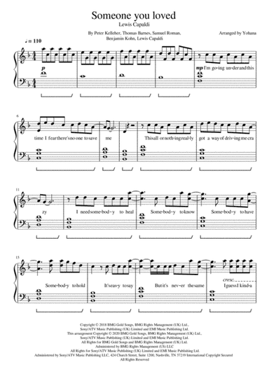 Someone You Loved (arr. Yohana)