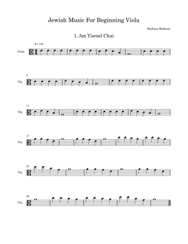 Jewish Music For Beginning Viola