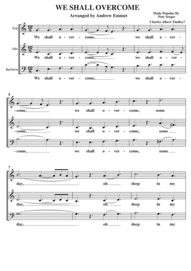 We Shall Overcome A Cappella SAB (arr. Andrew Emmet)
