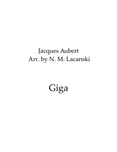 Giga Op. 1 #1 (arr. Nick M Lacanski)