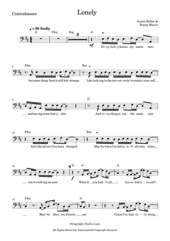 Lonely (arr. Charles Lam)