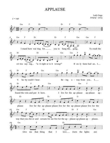 Applause (arr. Brock Chart)