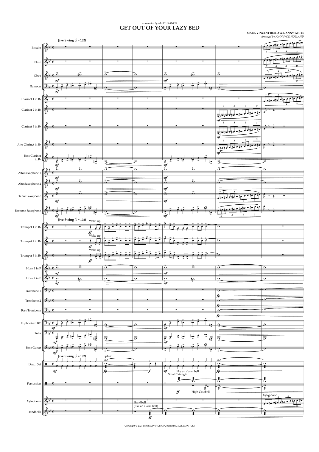 Get Out Of Your Lazy Bed (arr. John Ivor Holland)